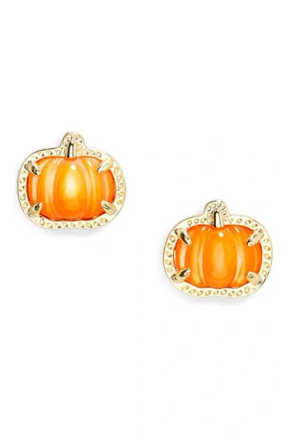 Kendra Scott Gold-tone Pumpkin Stud Earrings In Gold Orang