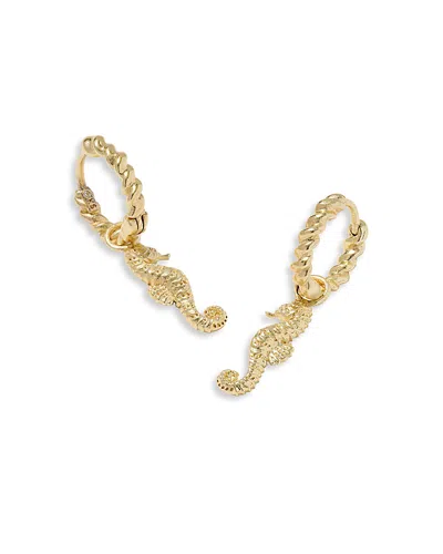 Kendra Scott Removable Seahorse Charm Huggie Hoop Earrings In Gold
