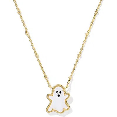 Kendra Scott Reversible Ghost Pendant Necklace In Gold