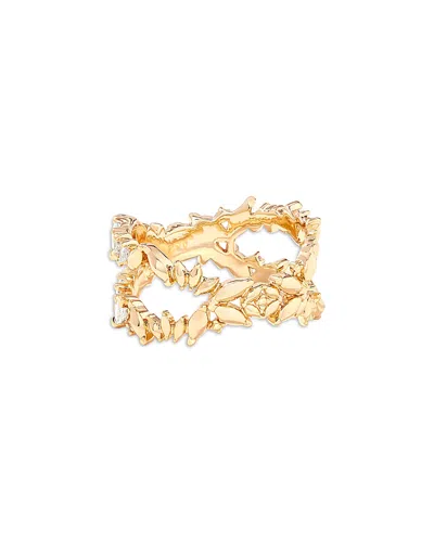 Kendra Scott Rosalie 14k Gold Plated Cubic Zirconia Double Band Ring
