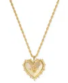 Kendra Scott Rose Heart Locket Pendant Necklace, 16" + 3" Extender In Gold
