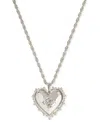 Kendra Scott Rose Heart Locket Pendant Necklace, 16" + 3" Extender In Silver