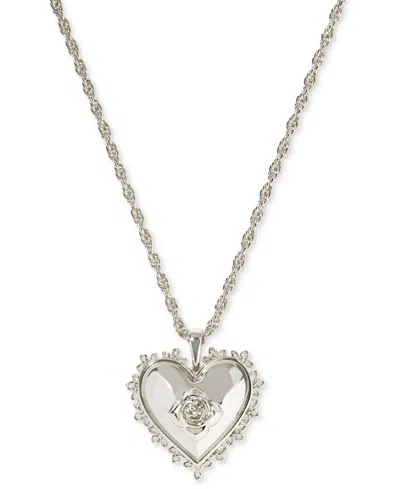 Kendra Scott Rose Heart Locket Pendant Necklace, 16" + 3" Extender In Metallic