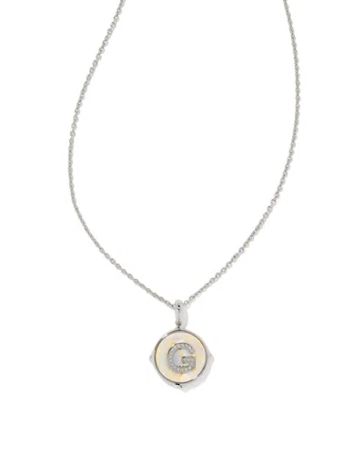 Kendra Scott Sale Letter G Disc Pendant Necklace In Silver