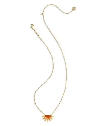 Kendra Scott Samantha Sun Orange Glass Short Pendant Necklace, 19