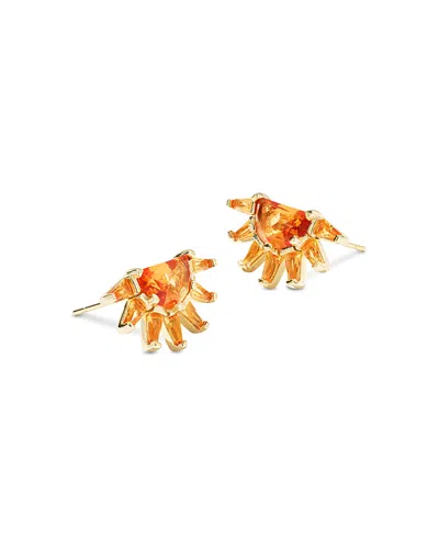 KENDRA SCOTT SAMANTHA SUN ORANGE GLASS STUD EARRINGS