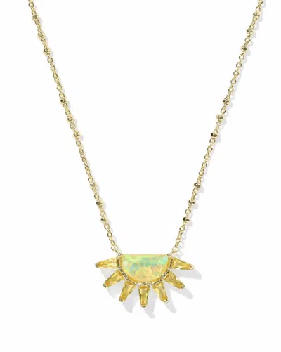 Kendra Scott Samantha Sun Pendant Necklace In Gold