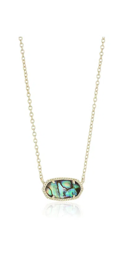 Kendra Scott Signature Elisa Gold Plated Abalone Shell Pendant Necklace - In Gray