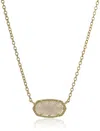 Kendra Scott Signature Elisa Gold Plated Iridescent Druzy Pendant Necklace - In Gray