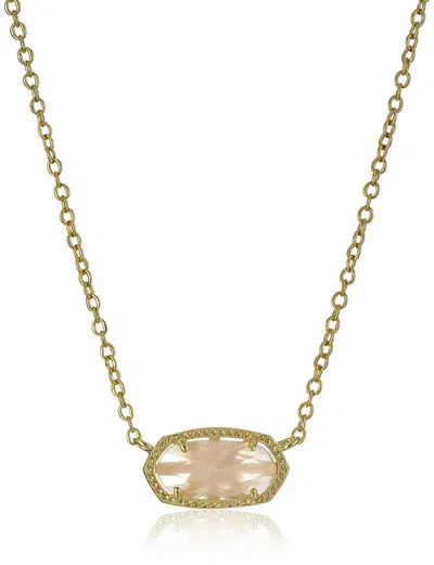 Kendra Scott Signature Elisa Gold Plated Rose Quartz Pendant Necklace -