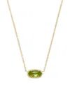 Kendra Scott Signature Elisa Necklace, 15 In Gold/peridot Illusion