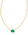 Kendra Scott Single Stone 16" Adjustable Pendant Necklace In Green Crystal