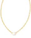 Kendra Scott Single Stone 16" Adjustable Pendant Necklace In Ivory Mother Of Pearl