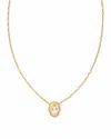Kendra Scott Skeleton Gold Short Pendant Necklace - 16" Length In Ivory Mother Of Pearl