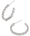 Kendra Scott Small Cubic Zirconia Daisy Chain C-hoop Earrings, 0.9" In Rhod White