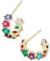 Kendra Scott Cailin Cubic Zirconia Huggie Hoop Earrings In Gold Multi