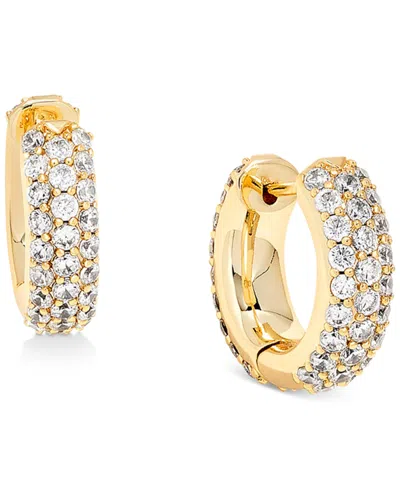 Kendra Scott Small Pave Huggie Hoop Earrings, 0.62" In Gold Metal