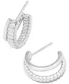 KENDRA SCOTT SMALL SMOOTH & TEXTURED DOUBLE-ROW HOOP EARRINGS, 0.72"