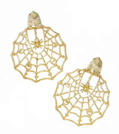 Kendra Scott Spider Web Statement Earrings In Gold