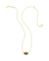 Kendra Scott Stone Football Pendant Necklace, 19 In Gold/orange