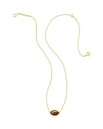 Kendra Scott Stone Football Pendant Necklace, 19 In Gold/orange
