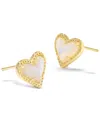 Kendra Scott Stone Heart Stud Earrings In Medium Brown