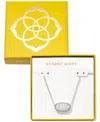 Kendra Scott Stone Pendant Necklace, 15" + 2" Extender In Rhod Iride