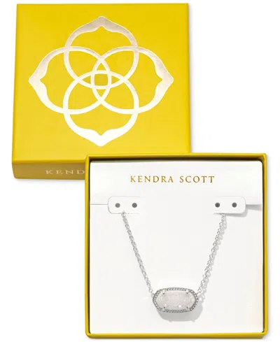 Kendra Scott Stone Pendant Necklace, 15" + 2" Extender In Rhod Iride
