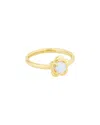 Kendra Scott Susie 14k Plated Lab-grown Lab Grown Opal Band Ring In Gold