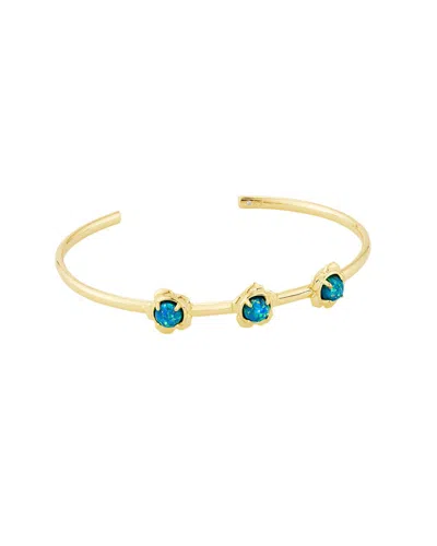 Kendra Scott Susie 14k Plated Lab-grown Lab Grown Opal Cuff Bracelet In Gold