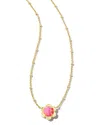 Kendra Scott Susie 14k Plated Lab-grown Lab Grown Opal Short Pendant Necklace In Gold