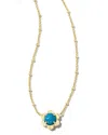 Kendra Scott Susie 14k Plated Lab-grown Lab Grown Opal Short Pendant Necklace In Multi