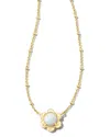 Kendra Scott Susie 14k Plated Lab-grown Lab Grown Opal Short Pendant Necklace In Gold