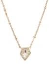 Kendra Scott Tess Station Chain Pendant Necklace In Gold/ Dichroic Glass