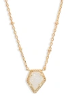 Kendra Scott Tess Station Chain Pendant Necklace In Gold/ Iridescent Drusy