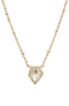 Kendra Scott Tess Station Chain Pendant Necklace In Gold/dichroic Glass