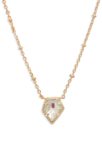 Kendra Scott Tess Station Chain Pendant Necklace In Gold/dichroic Glass