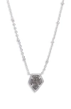 Kendra Scott Tess Station Chain Pendant Necklace In Silver/ Platinum Drusy