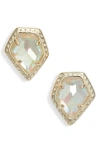 Kendra Scott Tessa Framed Stud Earrings In Gold/ Dichroic Glass