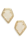 Kendra Scott Tessa Framed Stud Earrings In Gold Iridescent Drusy
