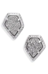 Kendra Scott Tessa Framed Stud Earrings In Silver/ Platinum Drusy