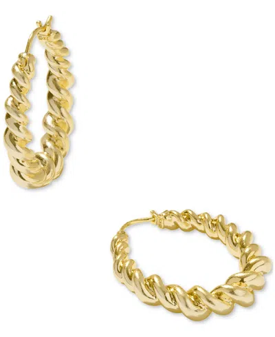 Kendra Scott Twisted Ribbon Oval Hoop Earrings In Gold Metal