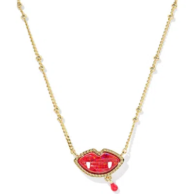 Kendra Scott Vampire Pendant Necklace In Gold