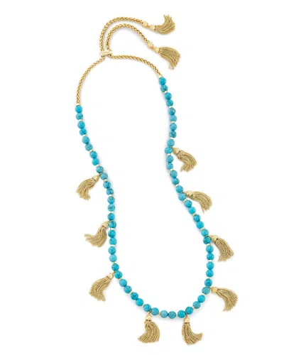 Kendra Scott Vanina Necklace In Gold Plate/turquoise In Multi