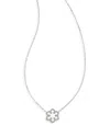 Kendra Scott Kyocera Opal Snowflake Short Pendant Necklace, 14" + 4" Extender In Silver