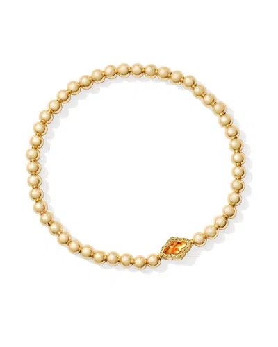 Kendra Scott Woman's Beaded Stretch Bracelet In Gold & Marbled Amber Illusion In Multi