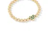 Kendra Scott Woman's Holland Gold Heart Stretch Bracelet In Green Crystal In Multi