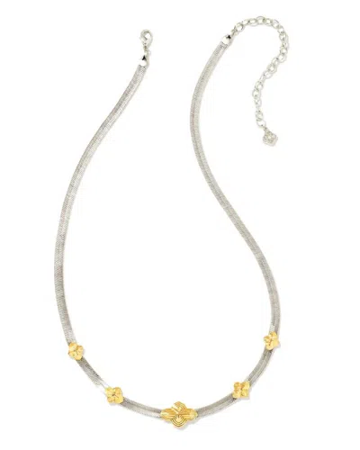 Kendra Scott Women's Abbie Herringbone Mixed Metals Necklace In Gold In Silver