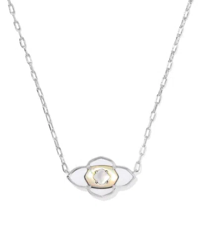 Kendra Scott Women's Abbie Medallion Short Pendant Necklace In White Mix In Multi