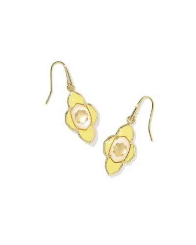 Kendra Scott Women's Abbie Medallion Small Drop Earrings In Yellow Mix In Gold